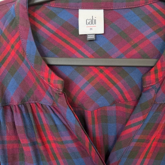 Cabi Carolling Shirt – Plaid Popover Blouse – Size M - Picture 3 of 4